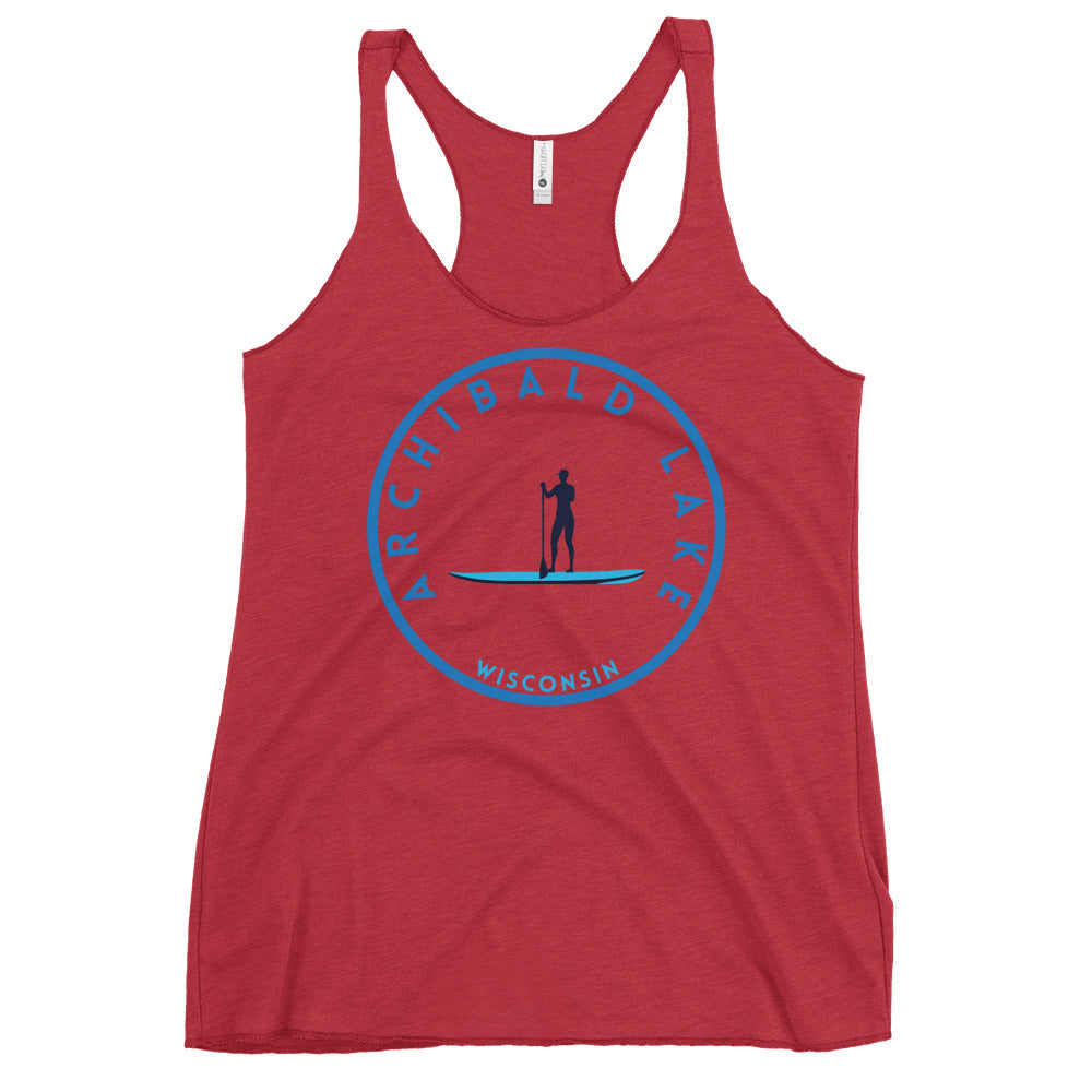 Archibald Lake Wisconsin Freshwater Paddle Women's Racerback Tank