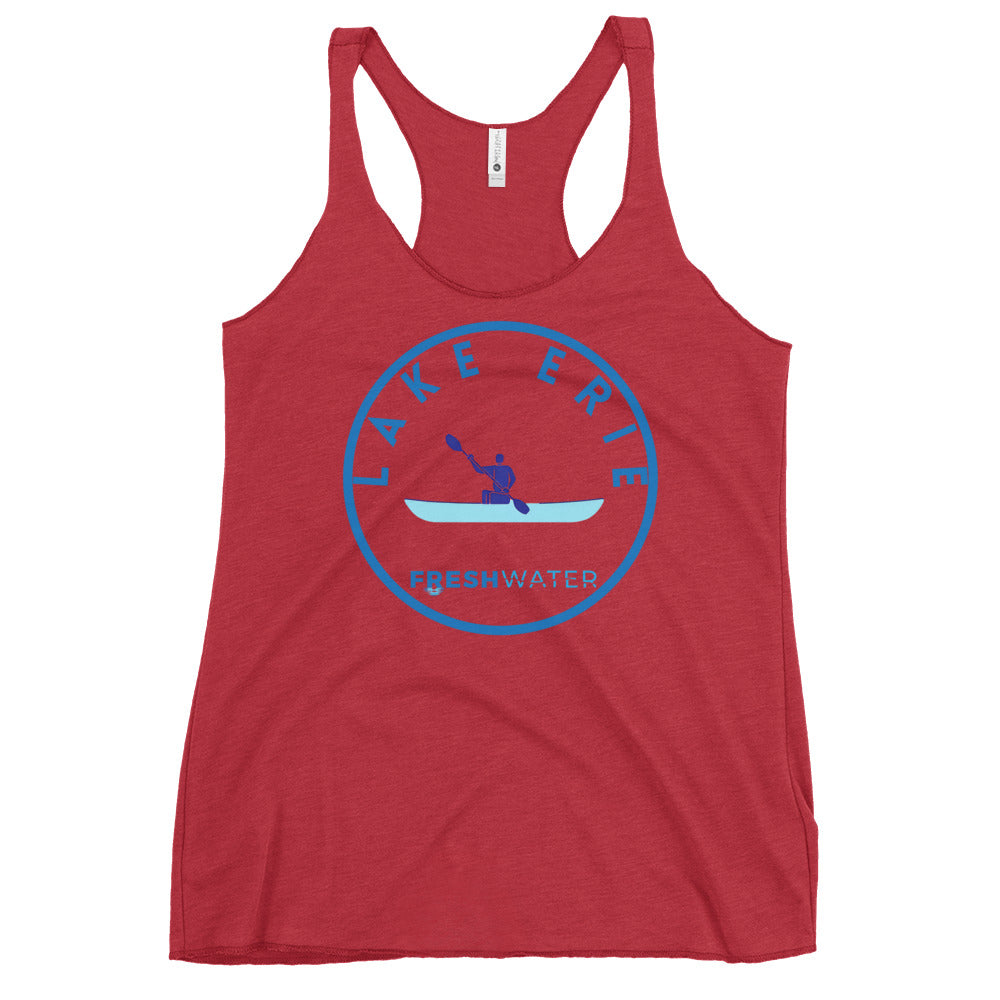 Lake Erie Great Lakes Freshwater Kayak Women's Racerback Tank