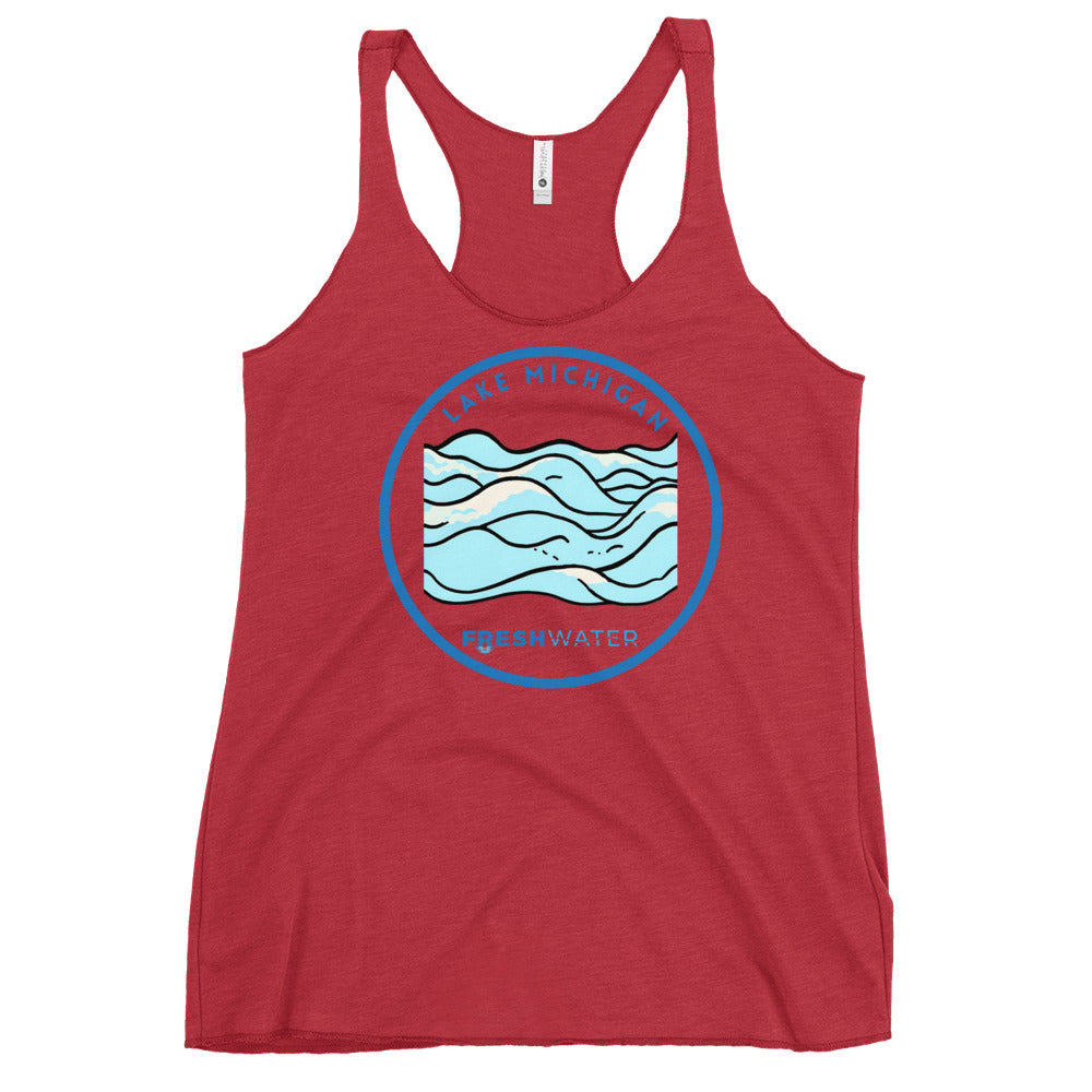 Lake Michigan Freshwater Waves Women's Racerback Tank