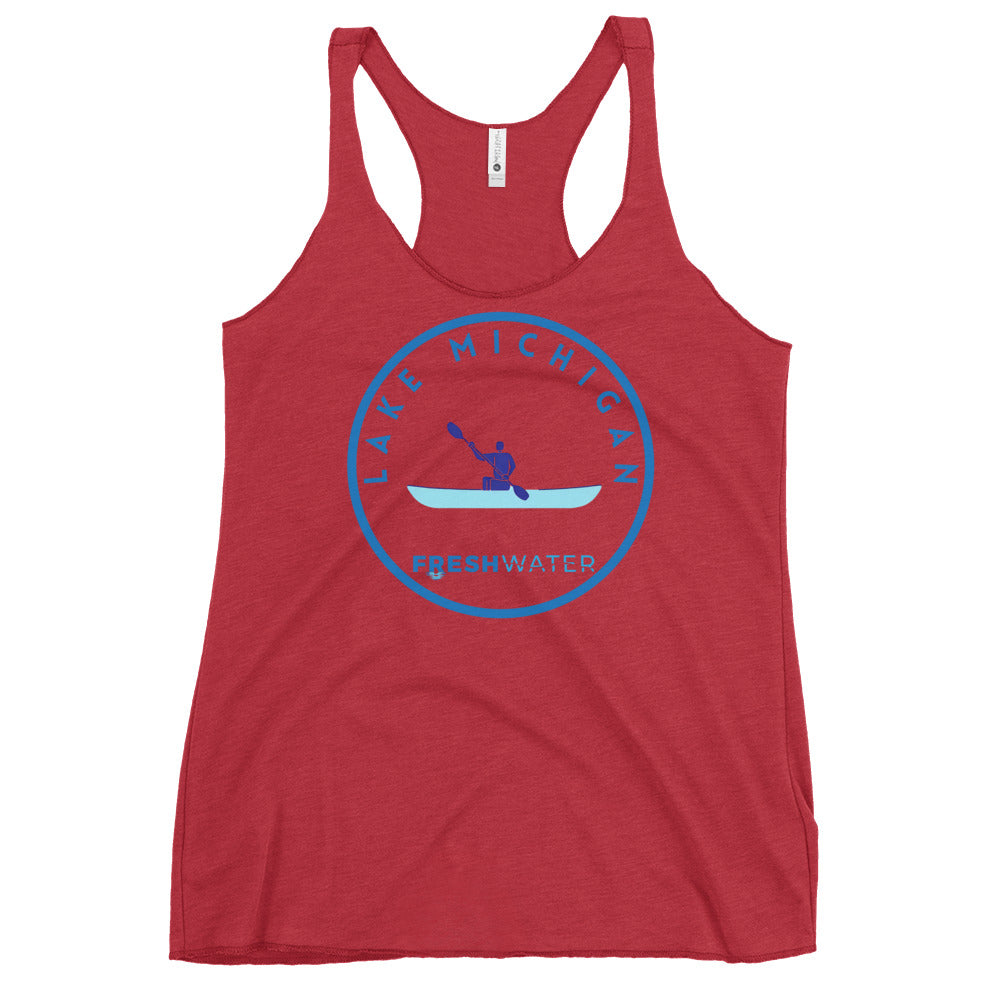 Lake Michigan Freshwater Kayak Women's Racerback Tank