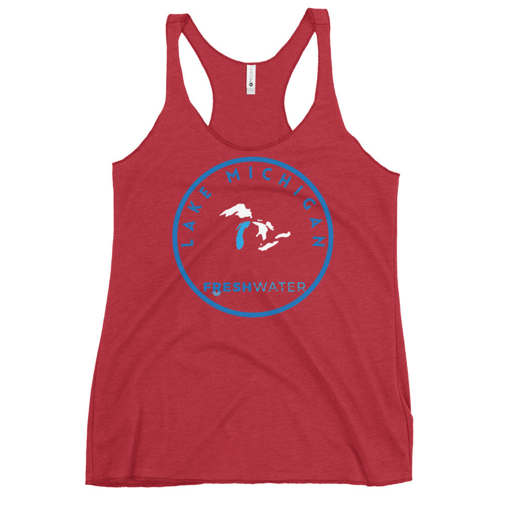 Lake Michigan Freshwater Great Lakes Women's Racerback Tank