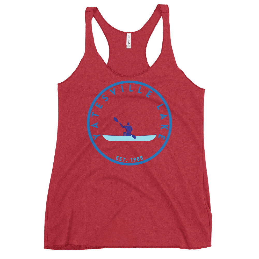 Lake Geneva Wisconsin Freshwater Kayak Women's Racerback Tank