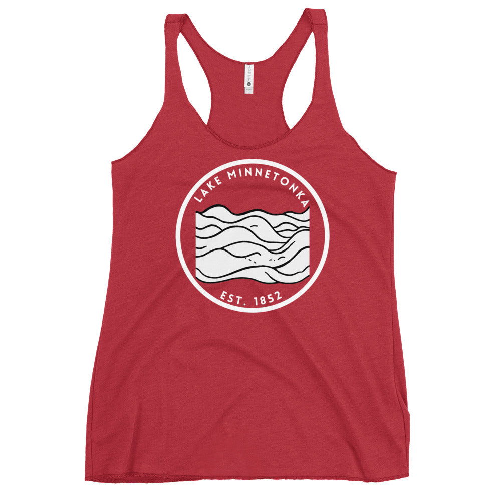 Lake Minnetonka Minneota Freshwater Waves BW Women's Racerback Tank