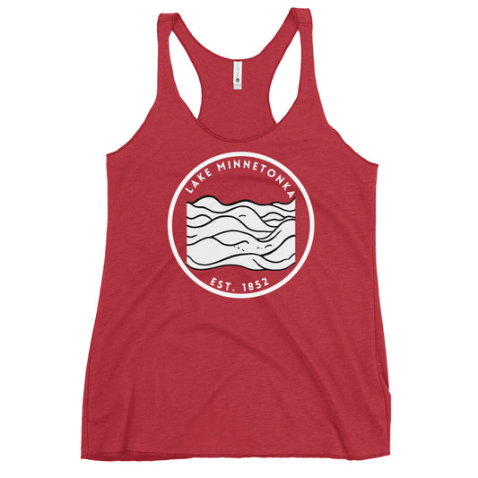 Lake Minnetonka Minneota Freshwater Waves BW Women's Racerback Tank