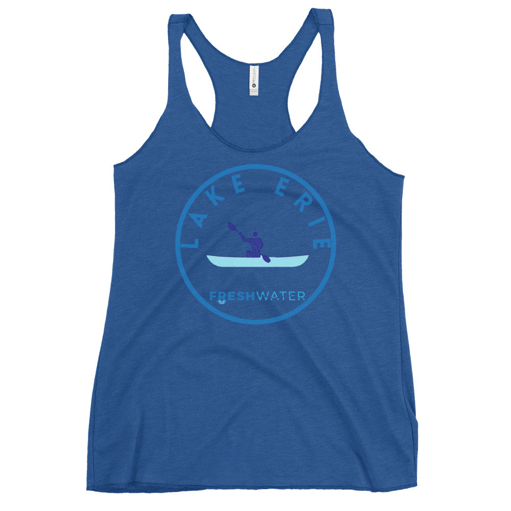 Lake Erie Great Lakes Freshwater Kayak Women's Racerback Tank