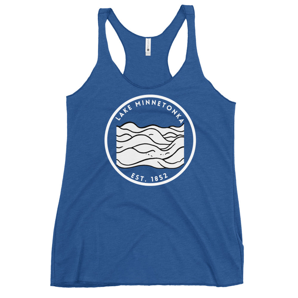 Lake Minnetonka Minneota Freshwater Waves BW Women's Racerback Tank