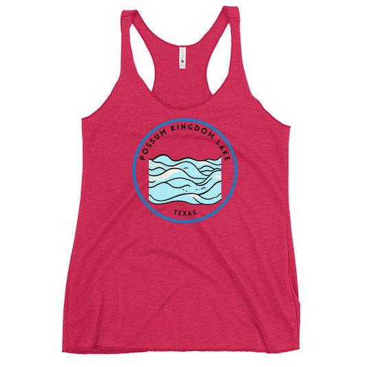 Possum Kingdom Lake Texas Freshwater Waves Women's Racerback Tank