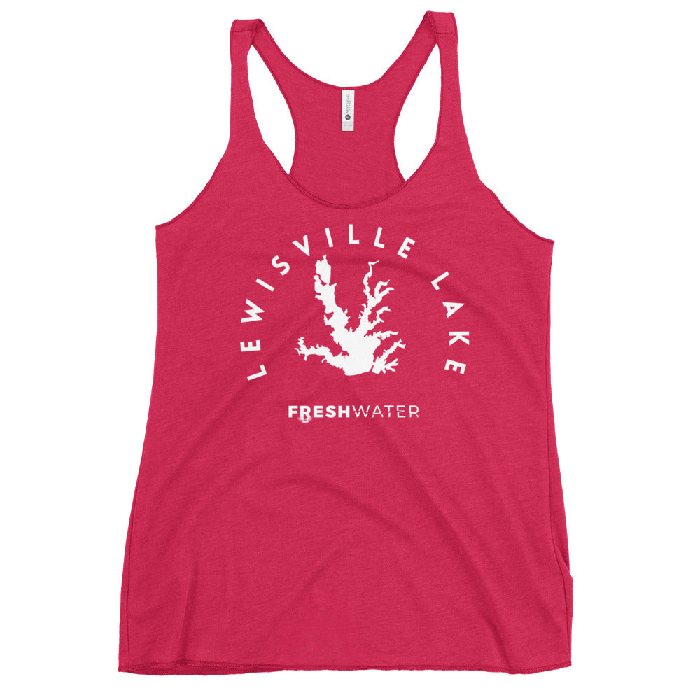 Lewisville Lake Texas Freshwater BW Women's Racerback Tank