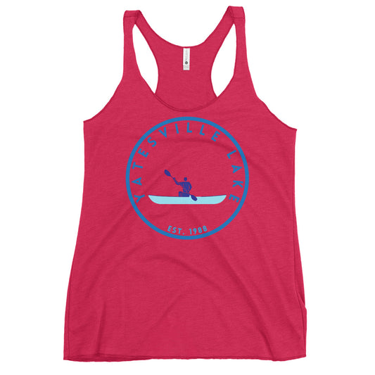 Yatesville Lake Kentucky Freshwater Kayak Women's Racerback Tank