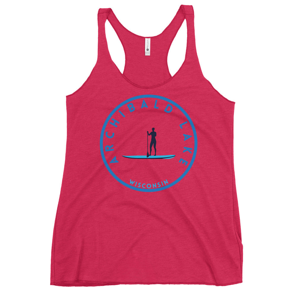 Archibald Lake Wisconsin Freshwater Paddle Women's Racerback Tank