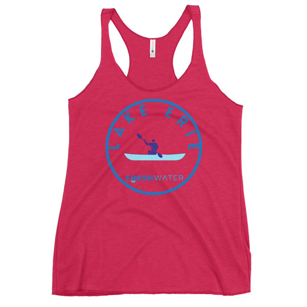 Lake Erie Great Lakes Freshwater Kayak Women's Racerback Tank