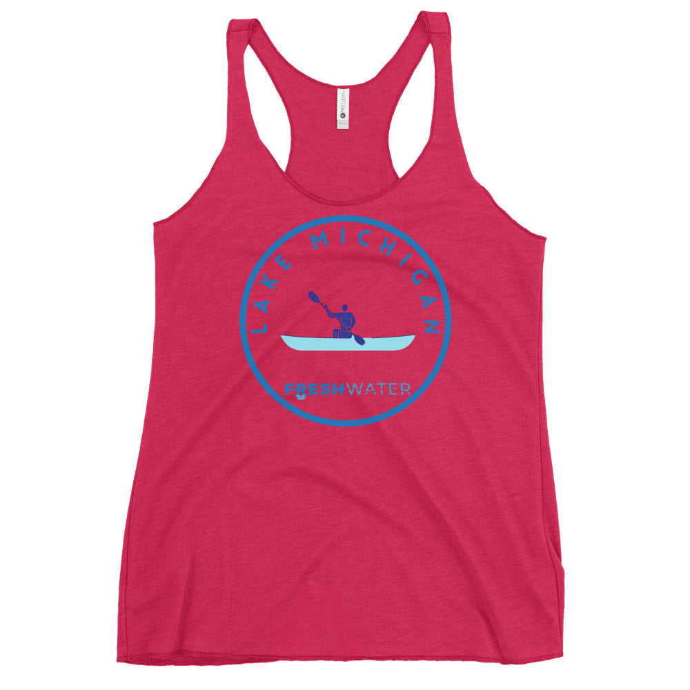 Lake Michigan Freshwater Kayak Women's Racerback Tank