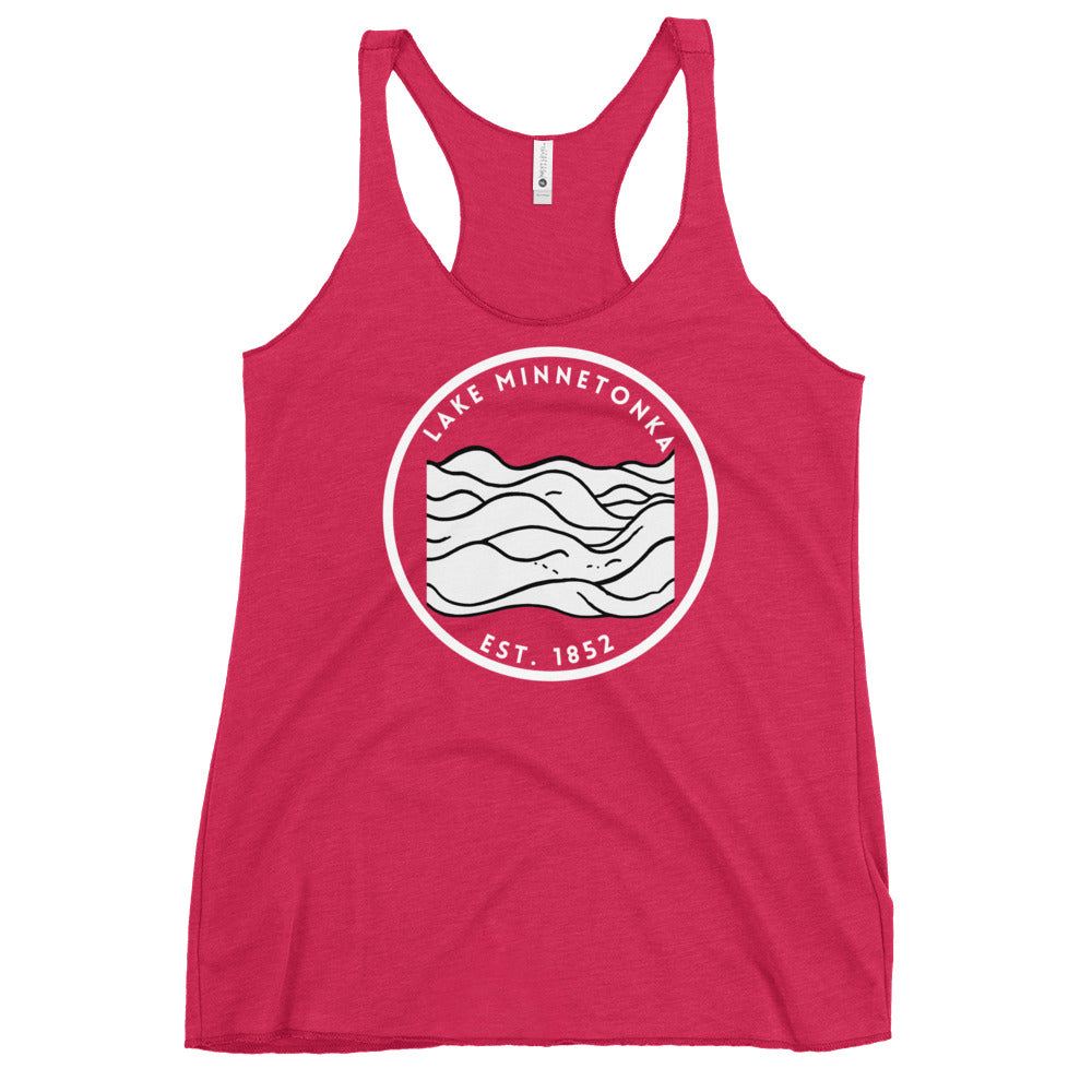 Lake Minnetonka Minneota Freshwater Waves BW Women's Racerback Tank