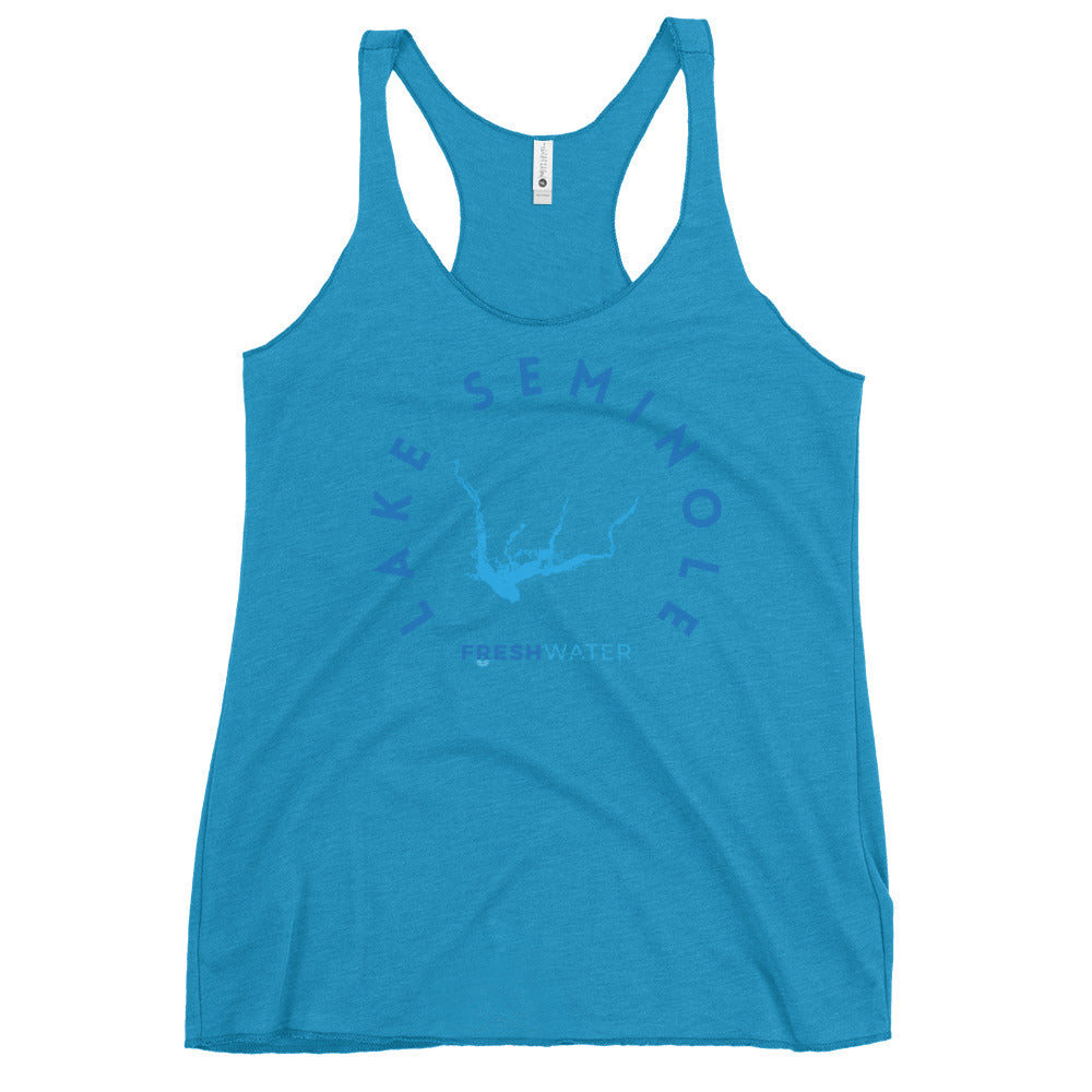 Lake Seminole Florida Freshwater Blue Women's Racerback Tank